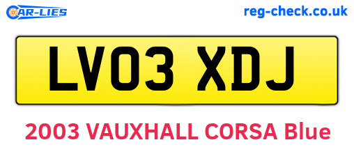 LV03XDJ are the vehicle registration plates.