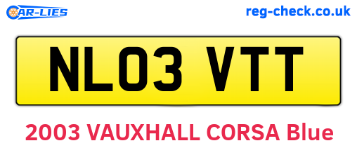 NL03VTT are the vehicle registration plates.