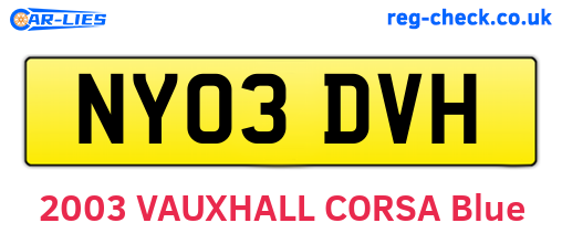 NY03DVH are the vehicle registration plates.