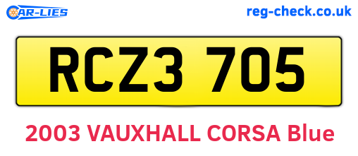 RCZ3705 are the vehicle registration plates.