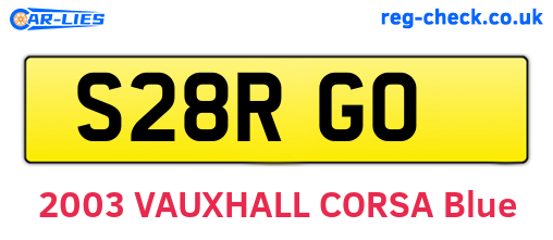 S28RGO are the vehicle registration plates.