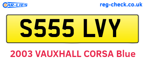 S555LVY are the vehicle registration plates.