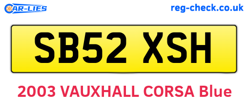 SB52XSH are the vehicle registration plates.