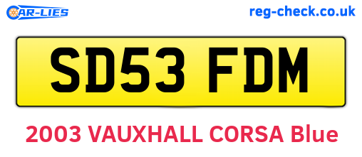 SD53FDM are the vehicle registration plates.