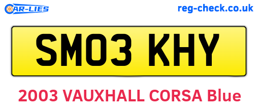 SM03KHY are the vehicle registration plates.