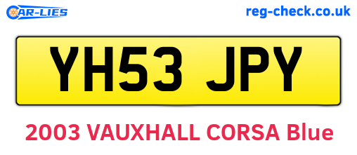 YH53JPY are the vehicle registration plates.