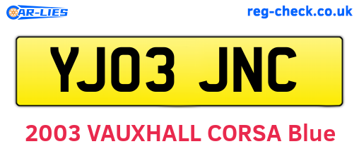YJ03JNC are the vehicle registration plates.