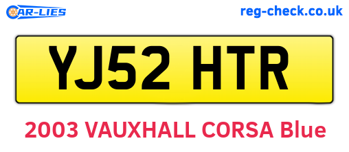 YJ52HTR are the vehicle registration plates.