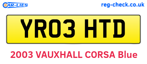 YR03HTD are the vehicle registration plates.