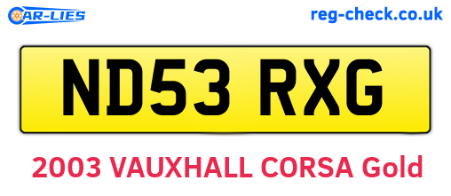 ND53RXG are the vehicle registration plates.