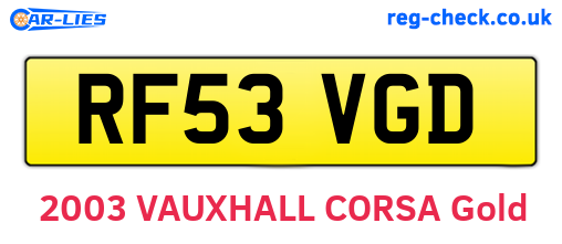 RF53VGD are the vehicle registration plates.