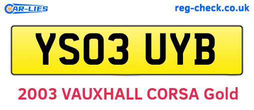 YS03UYB are the vehicle registration plates.