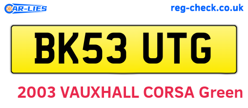 BK53UTG are the vehicle registration plates.