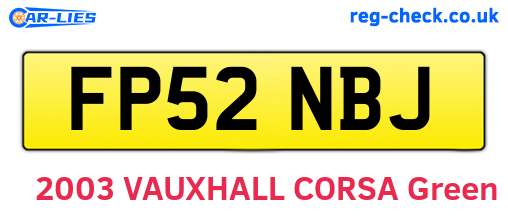 FP52NBJ are the vehicle registration plates.