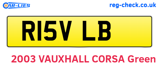 R15VLB are the vehicle registration plates.
