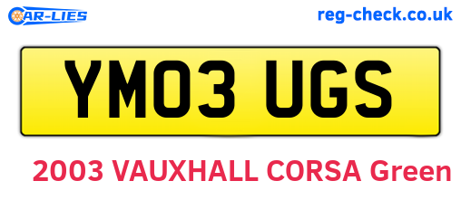 YM03UGS are the vehicle registration plates.