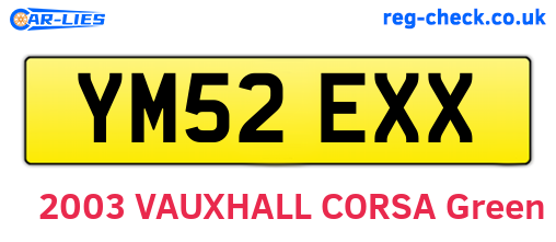 YM52EXX are the vehicle registration plates.