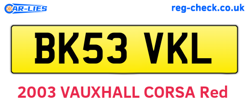 BK53VKL are the vehicle registration plates.