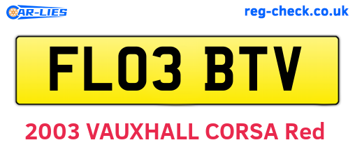 FL03BTV are the vehicle registration plates.