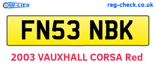 FN53NBK are the vehicle registration plates.