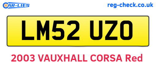 LM52UZO are the vehicle registration plates.