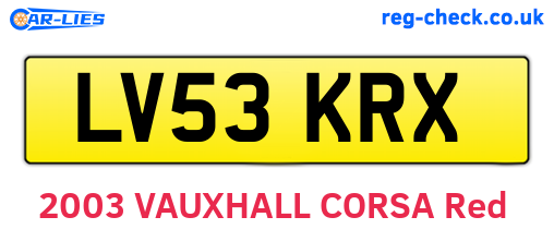 LV53KRX are the vehicle registration plates.