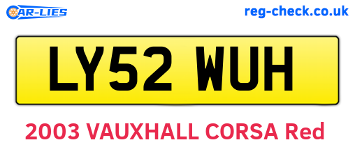 LY52WUH are the vehicle registration plates.