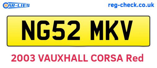 NG52MKV are the vehicle registration plates.