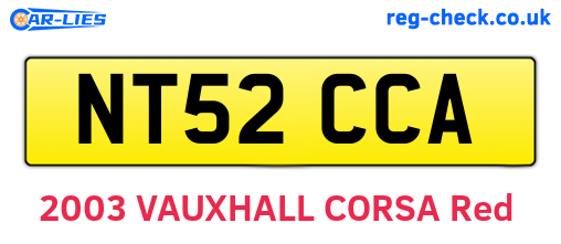 NT52CCA are the vehicle registration plates.