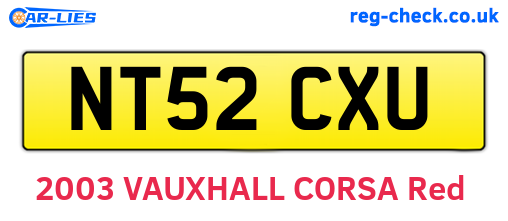 NT52CXU are the vehicle registration plates.
