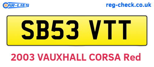 SB53VTT are the vehicle registration plates.
