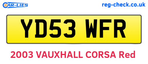 YD53WFR are the vehicle registration plates.