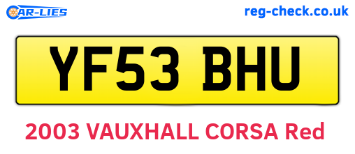 YF53BHU are the vehicle registration plates.