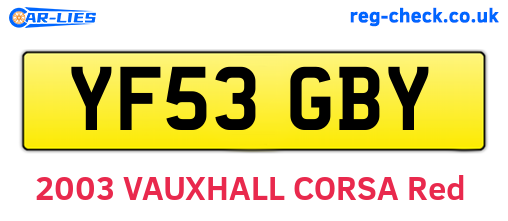 YF53GBY are the vehicle registration plates.