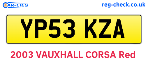 YP53KZA are the vehicle registration plates.