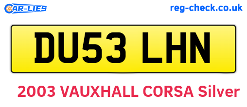 DU53LHN are the vehicle registration plates.