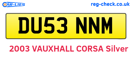 DU53NNM are the vehicle registration plates.