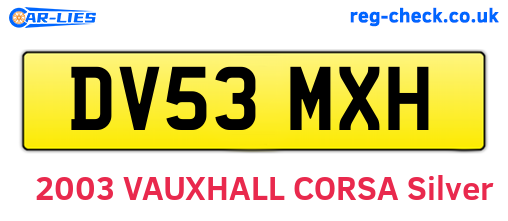 DV53MXH are the vehicle registration plates.
