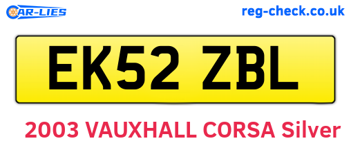 EK52ZBL are the vehicle registration plates.