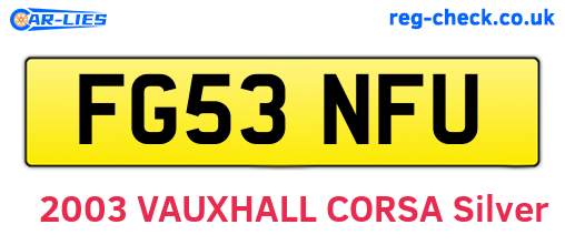 FG53NFU are the vehicle registration plates.