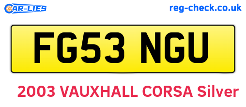 FG53NGU are the vehicle registration plates.