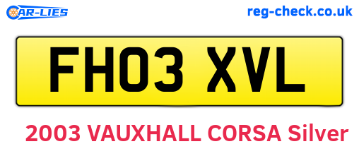 FH03XVL are the vehicle registration plates.