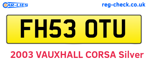 FH53OTU are the vehicle registration plates.