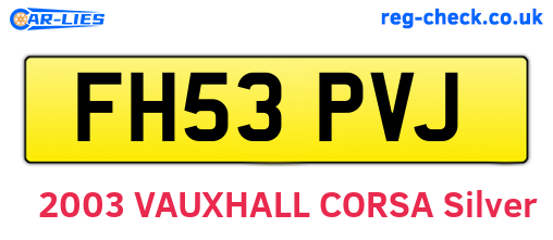 FH53PVJ are the vehicle registration plates.