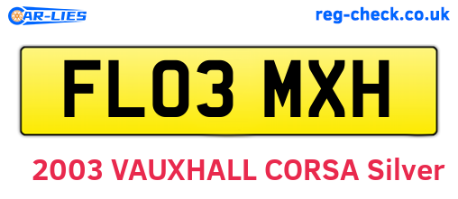 FL03MXH are the vehicle registration plates.