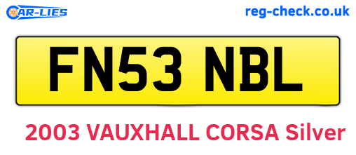 FN53NBL are the vehicle registration plates.