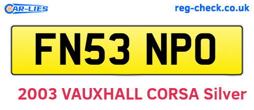 FN53NPO are the vehicle registration plates.