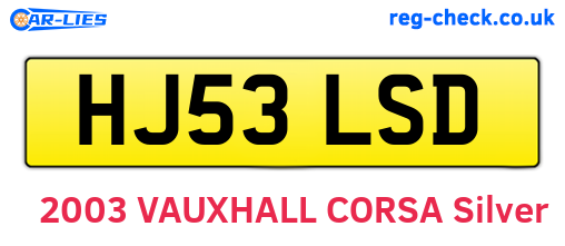 HJ53LSD are the vehicle registration plates.