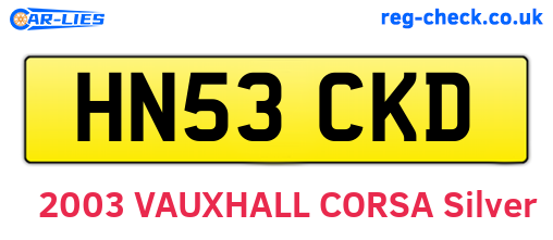 HN53CKD are the vehicle registration plates.