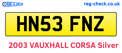 HN53FNZ are the vehicle registration plates.